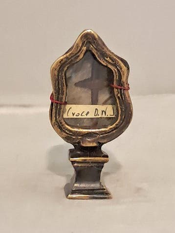 Reliekhouder - Brons, Glas, Textiel - 1850-1900 - Heilige