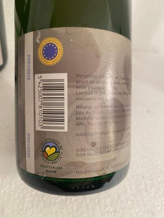 3 Fonteinen - Oude Geuze 2015 - 75cl - 3 flessen, Collections, Vins