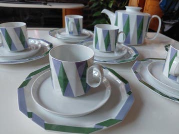 Rosenthal - Service à thé - Porcelaine - polygone, Antiquités & Art