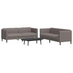 vidaXL 2-delige Loungeset stof taupe, Verzenden, Nieuw
