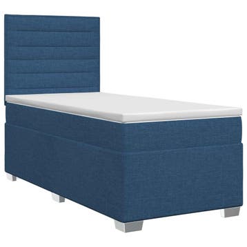 vidaXL Boxspringbed met matras met hoofdeinde Blauw 90 x 190, Maison & Meubles, Verzenden