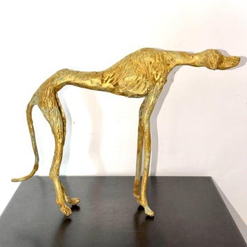 Abdoulaye Derme - Sculpture, Lévrier stylisé - 23 cm -