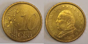 10 Cents Vatican 10 Cent 2003 Papste Johannes Paul Ii, Verzenden, België