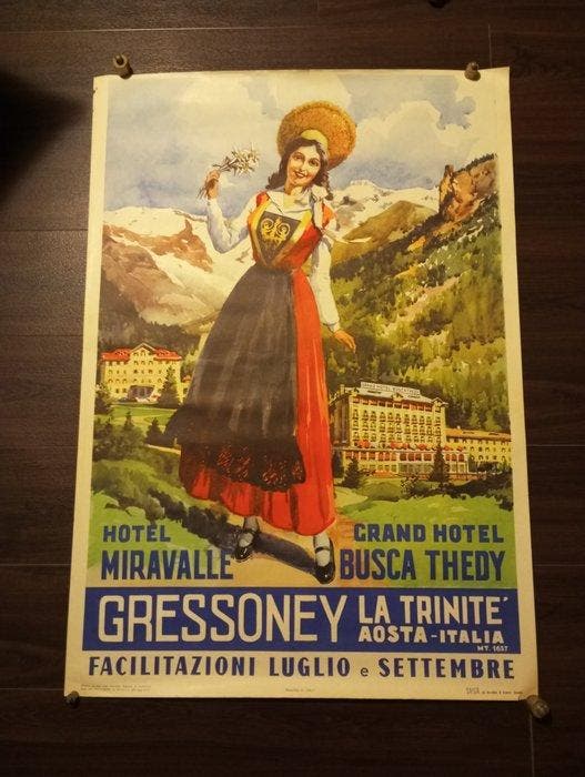Gino Frattini - Gressoney, Antiquités & Art, Art | Dessins & Photographie
