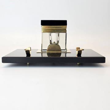 Art Deco - Inktpot - Glas, Messing
