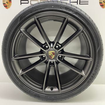 Porsche 992 20/21inch Classic Titanium met banden, Ophalen, Gebruikt, Banden en Velgen, 21 inch
