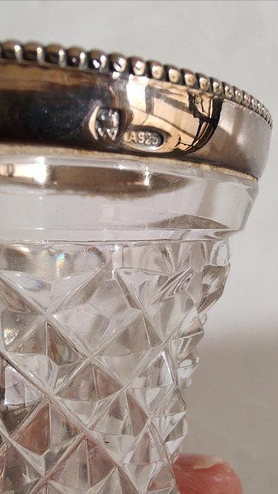 Eenbloemige vaas - Kristal - Soliflore Wolfers Argent, Antiquités & Art, Antiquités | Argent & Or