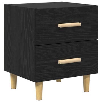 vidaXL Bedkast Zwart Eiken 40 x 35 x 47.5cm Bewerkt hout, Verzenden, Nieuw