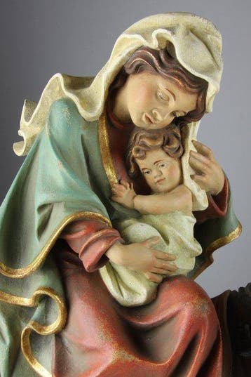Bergland - Val Gardena - Snijwerk, Flight into Egypt - 55 cm