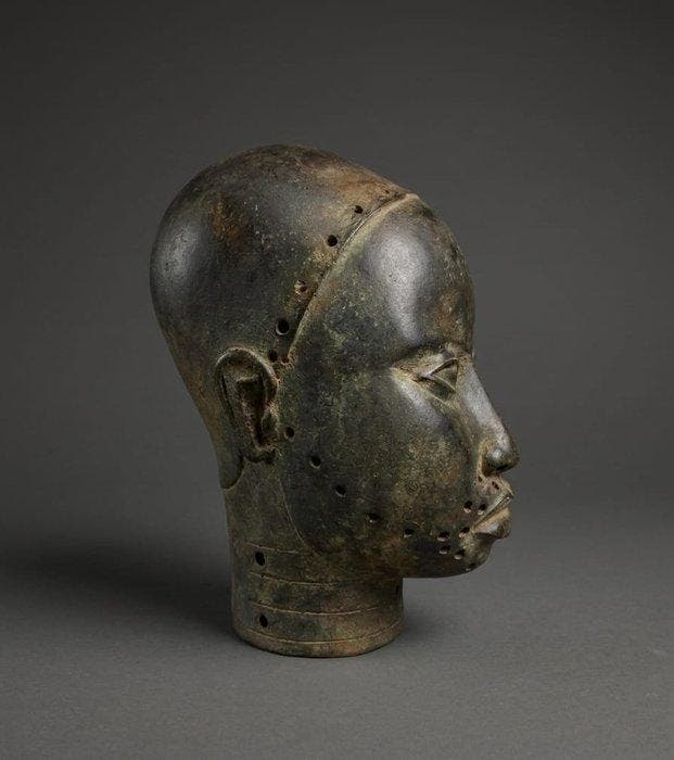 Tête Oba-bronze - Nigeria, Antiek en Kunst, Kunst | Niet-Westerse kunst