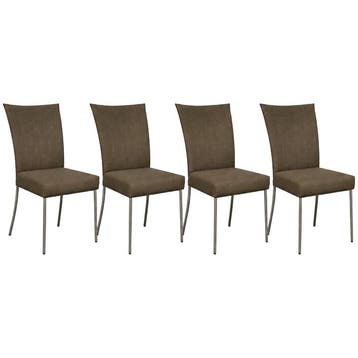 bert plantagie Set Van 4 Eetkamerstoelen Jeanne - Ongebruikt, Verzenden, Zo goed als nieuw, Grijs