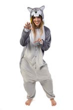 Onesie Grijze Wolf Pak XL-XXL Wolvenpak Kostuum Grijs Husky, Ophalen of Verzenden