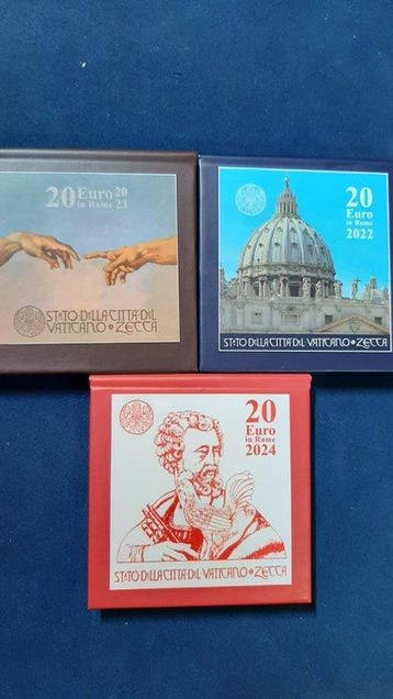 Vaticaan. 20 Euro 2022/2024 (3 coins) (Zonder minimumprijs), Postzegels en Munten