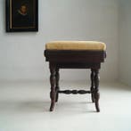 Kruk - Hout, Suède, Smeedijzer - Victoriaanse pianokruk