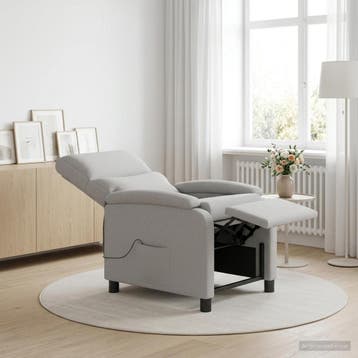 vidaXL Massage Relaxstoel Wolkgrijs Stof, Maison & Meubles, Fauteuils, Verzenden