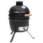 vidaXL Kamado barbecue 2-in-1 56 cm keramiek zwart, Verzenden, Nieuw