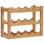 vidaXL Wijnrek voor 12 flessen 47x21x36 cm massief eikenhout, Verzenden, Nieuw