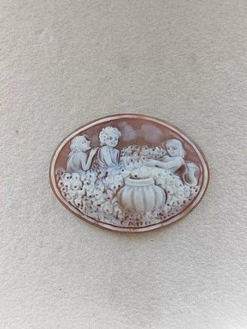 Cameo Natuurlijke Schelpenrelief Snijwerk - 37.2 mm (Zonder