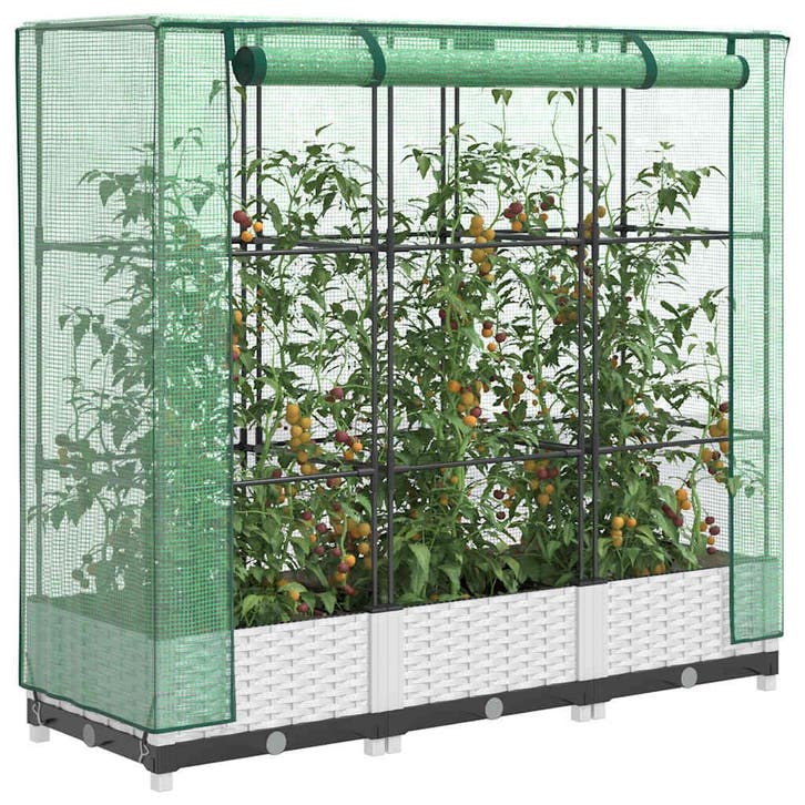 vidaXL Plantenbak verhoogd met kashoes 120x40x123 cm, Tuin en Terras, Bloempotten, Nieuw, Verzenden