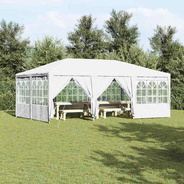 vidaXL Partytent Wit 600 x 400 x 266 cm Polyetheen, Tuin en Terras, Verzenden, Nieuw