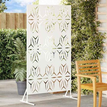 vidaXL Privacyscherm 100 x 50 x 180 cm Staal Wit, Tuin en Terras, Verzenden, Nieuw