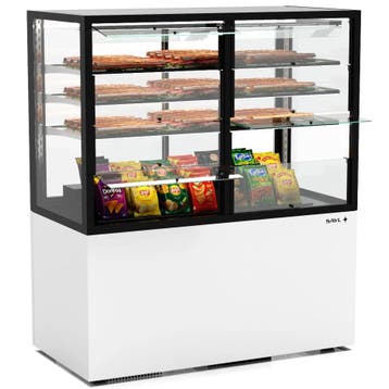 Neutrale Vitrine | INTEGRA | Wit/Zwart | 4 Niveaus |, Verzenden, Nieuw in verpakking