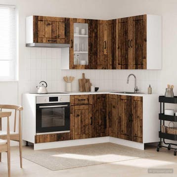 vidaXL Keukenblok LUCCA 8 st Oud hout Bewerkt hout, Verzenden