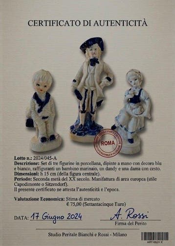 Capodimonte - A.D. Copier - Beeld, Tris di statuine vintage