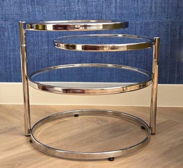 Leitmotiv - Bijzettafel - Double Swivel - glas/metaal