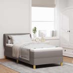 vidaXL Boxspring bed met matras met hoofdeinde Taupe 100 x, Verzenden, Nieuw