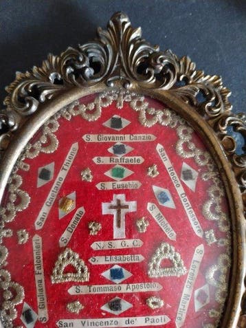 Reliekhouder - Brons, Glas, Hout, Textiel, Papier - 20e eeuw, Antiek en Kunst