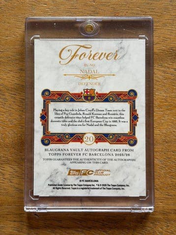 2025/26 Topps Forever Nadal Autograafkaart - 2 Card - Near, Verzamelen, Nieuw