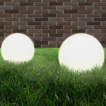 vidaXL LED-bollampen 2 st rond 40 cm PMMA, Tuin en Terras, Verzenden, Nieuw