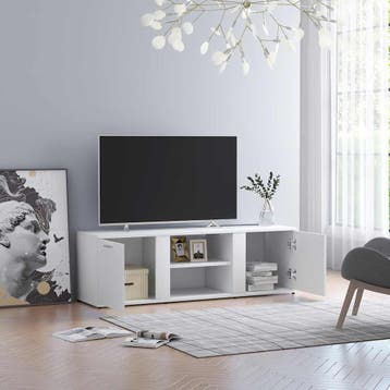 vidaXL Tv-meubel 120x34x37 cm bewerkt hout wit, Verzenden, Nieuw