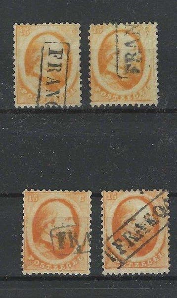 Nederland 1864 - Koning Willem III - Partijtje NVPH 4/6