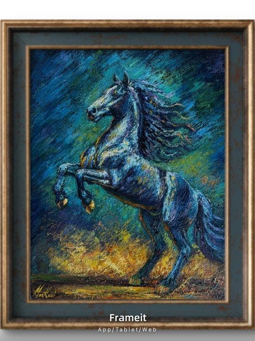 BarBeni (1981) - Midnight Stallion, Antiquités & Art, Art | Peinture | Classique