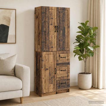 vidaXL Kast Set 2 st Oud hout Bewerkt hout, Huis en Inrichting, Verzenden, Nieuw