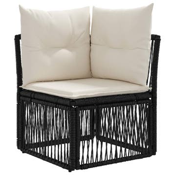 vidaXL Hoeksofa eenheid Zwart poly rattan, Verzenden, Nieuw
