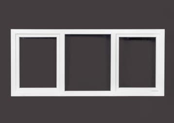 PVC vast-draaikiep-vast b250xh110 cm Wit intrek, Ophalen of Verzenden, Gevelraam of Ruit
