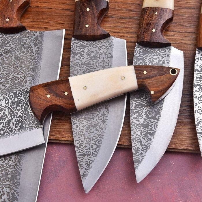 Keukenmes - Chefs knife - Hoogwaardig staal-, hout- en, Antiek en Kunst, Antiek | Keukengerei
