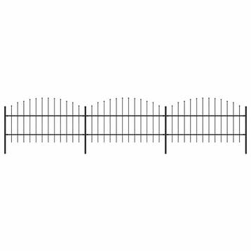 vidaXL Tuinhek met speerpunt staal 504x100 cm zwart, Verzenden, Nieuw