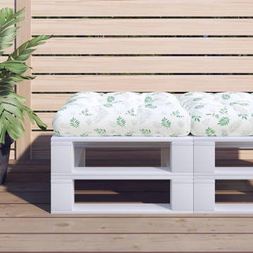 vidaXL Palletkussen bladpatroon 58x58x10 cm oxford stof, Verzenden, Nieuw