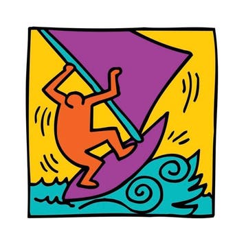 Keith Haring (1958-1990) - “Untitled (boat), 1987”. - 40 x