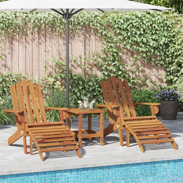 vidaXL Tuinstoelen Adirondack 2 st met voetensteunen, Tuin en Terras, Verzenden, Nieuw