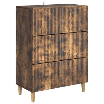 vidaXL Ladekast Gerookt eiken 66 x 34,5 x 90 cm Bewerkt hout, Verzenden