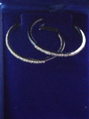 Zonder minimumprijs - Oorbellen Zilver, 1.05 Ct Diamanten, Handtassen en Accessoires, Oorbellen, Nieuw