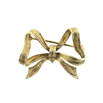 Gouden broche; Strik, Bijoux, Sacs & Beauté, Broches, Ophalen of Verzenden
