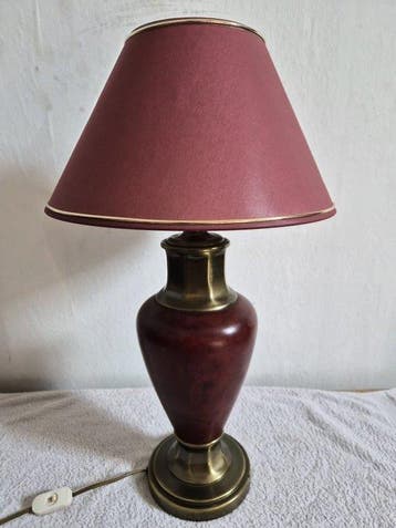 Kullman lampen - Tafellamp - Bordeauxrood - Messing, Staal,