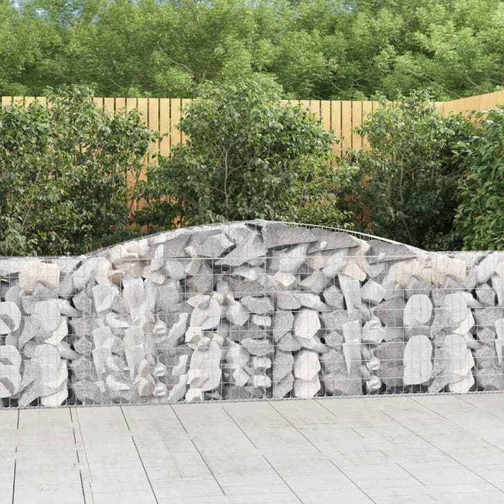 vidaXL Schanskorven 4 st gewelfd 400x30x100/120 cm ijzer, Tuin en Terras, Bloempotten, Nieuw, Verzenden