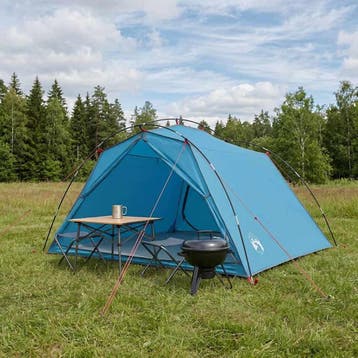 vidaXL Tunneltent Blauw 4-persoons 185T Polyester met PU, Verzenden, Nieuw